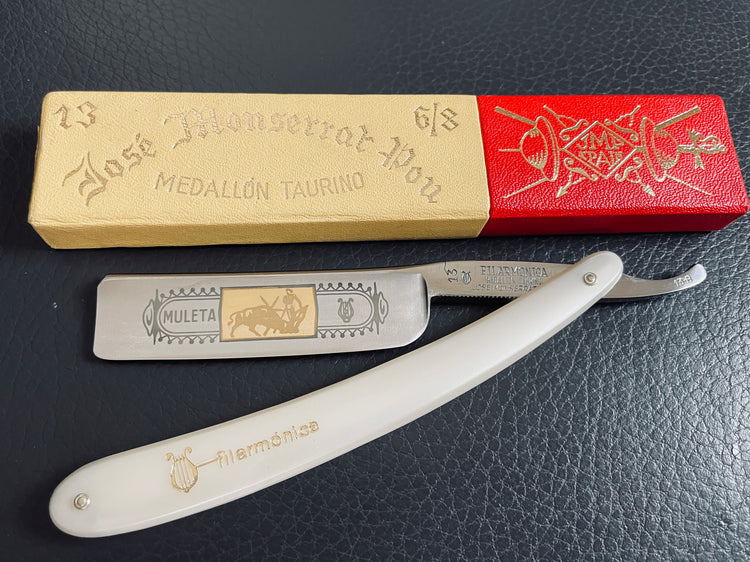 NOS Filarmonica Medallon Taurino vintage spanish straight razor