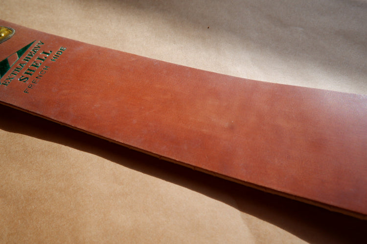 NOS Fisher Extra Heavy Shell cordovan leather strop for razors